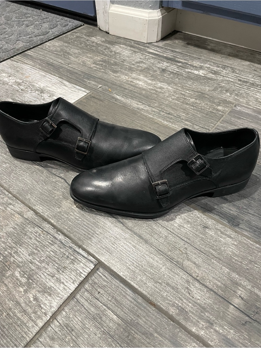 Zara Men's Black Double Monk Strap Dress Shoes (size EU 40/US 7.5)